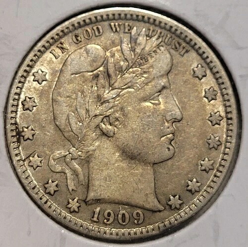 1909-D バーバークォーター AU 未使用品