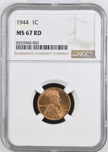 1944年 リンカーン ウィートセント ペニー NGC MS-67 RD