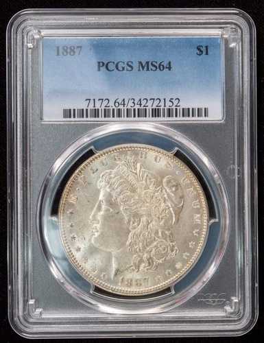 1887年Pミント モルガン銀貨 PCGS MS64 非常に美しいブレイジングサーフェス 42,900円