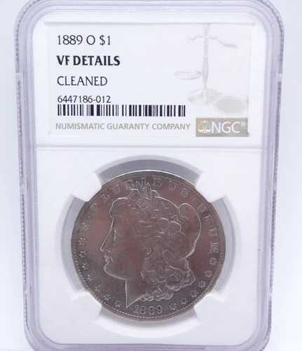 1889年 O モーガン銀貨 1 ドル硬貨 - NGC VF 詳細クリーニング済み