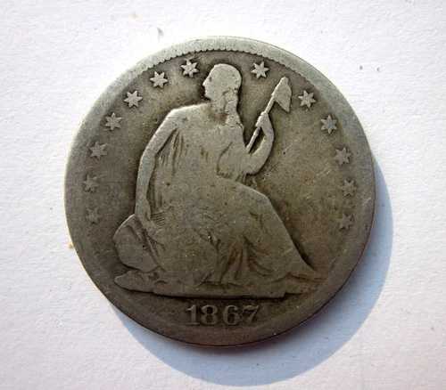1867-S シーテッド・リバティ ハーフダラー 50セント サンフランシスコ造幣局 希少年号