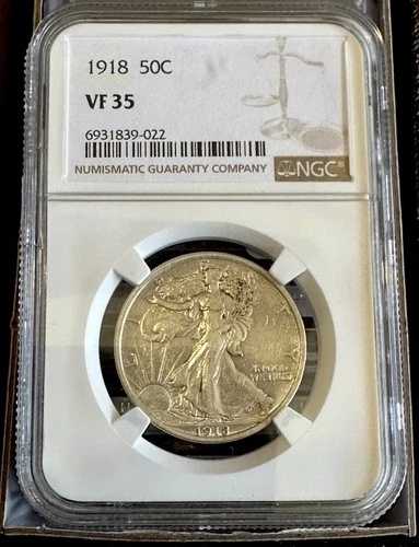 1918年 ウォーキングリバティハーフ NGC VF35 素晴らしい外観 良好な打刻 #4044