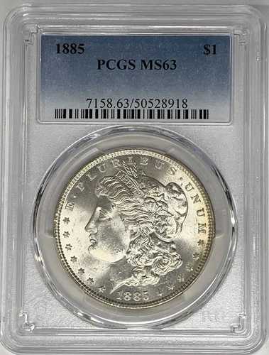 1885年モルガン銀貨 PCGS MS 63 (36) A