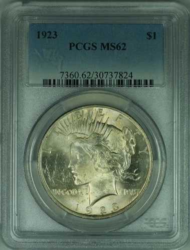 1923年ピース銀貨 S$1 PCGS MS-62 アンダーグレーディング (31 N)