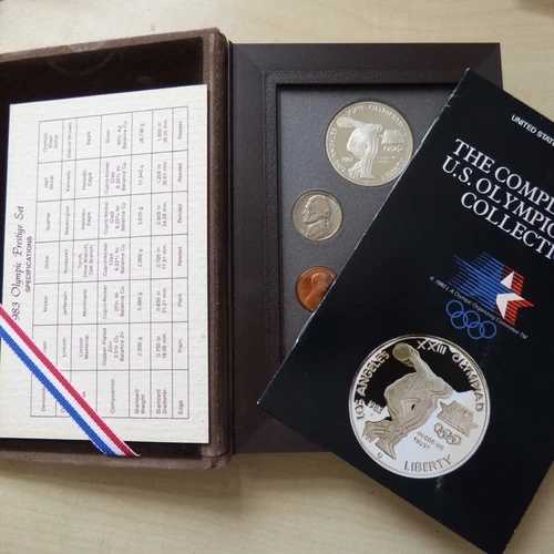 アメリカ合衆国コインセット 1983年ロサンゼルスオリンピック プルーフ プレステージセット 銀貨1ドル + 鑑定書