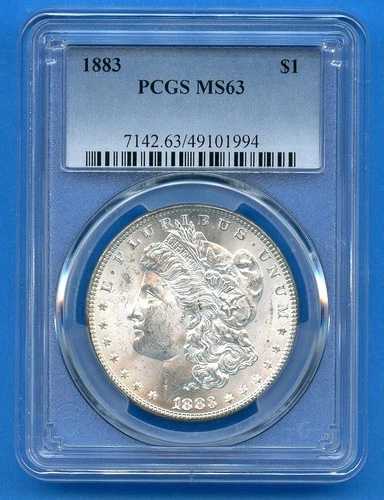 1883年Pミント PCGS MS63 モーガン銀貨 $1 米国造幣局コイン 1883-P MS-63