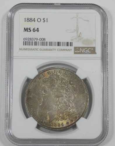 1884年Oミント モーガン・ダラー NGC鑑定済み MS 64 銀貨 ～ 美しい色合い