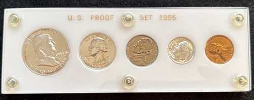 1955年米国銀貨プルーフセット（CAPITALホルダー入り）、1セント～50セント