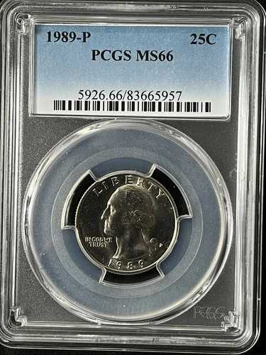 1989年Pミント 25セント ワシントン・クォーターダラー PCGS MS66 83665957