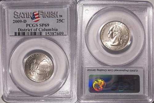 2009年 D コロンビア特別区 25セント硬貨 PCGS SP68 サテン仕上げ