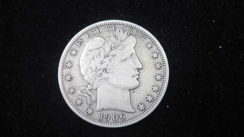 1906年P刻印 バーバーハーフダラー フルリバティ ロット番号422 42,900円