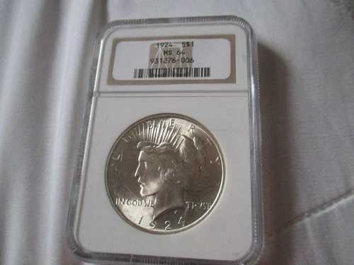 1924年ピースダラー NGC MS64 **美しい輝きのあるコイン／変色なし！**