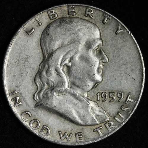 1959年フランクリン銀貨ハーフダラーAU GOITERエラー E363 RZCE 42,900円