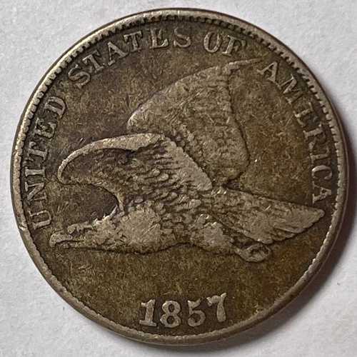 1857年フライングイーグルセント 極美品（XF）コイン #9989