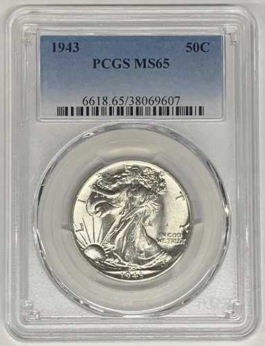 1943年 ウォーキングリバティハーフダラー 50セント硬貨 PCGS MS 65 (3D)