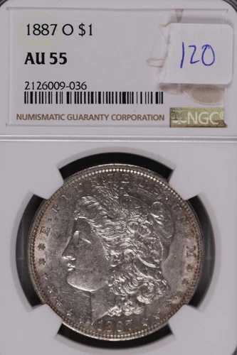 1887年Oミント モーガン銀貨 NGC AU-55 #9-036