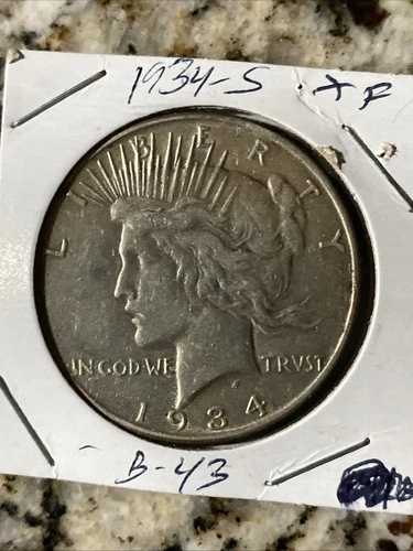 1934年Sミント ピース銀貨 極美品
