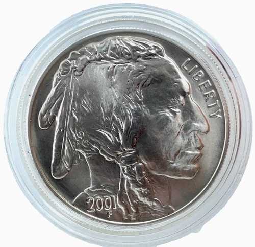 2001年 D アメリカンバッファロー記念銀貨 BU / UNC 1ドル カプセルのみ