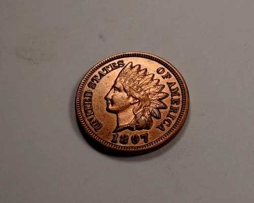 1897年 インディアンヘッドセント ペニー * 極美品 BU レッド * XI792