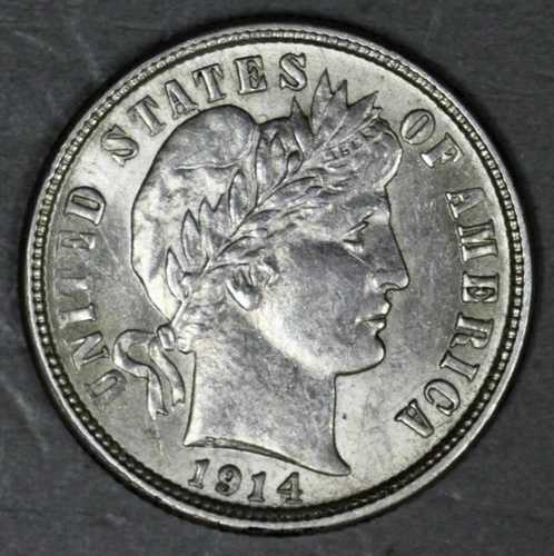 アメリカ 1914年 D バーバーダイム 美品 オリジナル A3348