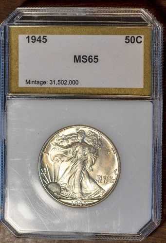 1945年 50セント 銀貨 ウォーキングリバティハーフダラー 極美品 + ボーナス 42,900円