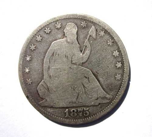 1875年Pミント シーテッド・リバティ ハーフダラー 50セント硬貨 フィラデルフィア造幣局 コレクター向け