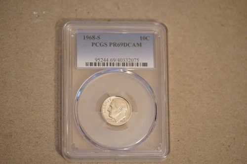 1968年Sミント 10セント ルーズベルトダイム PCGS PR69DCAM