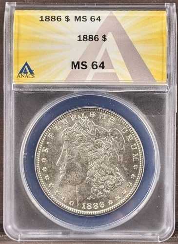 1886年 モーガン銀貨 ANACS MS 64 42,900円