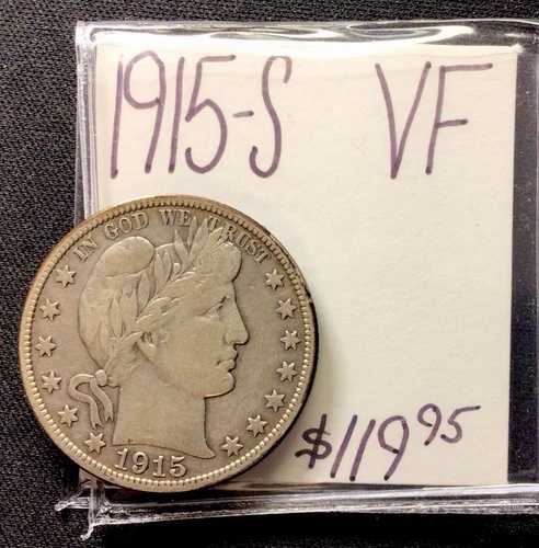 1915 S バーバー ハーフダラー VF! ENNコイン