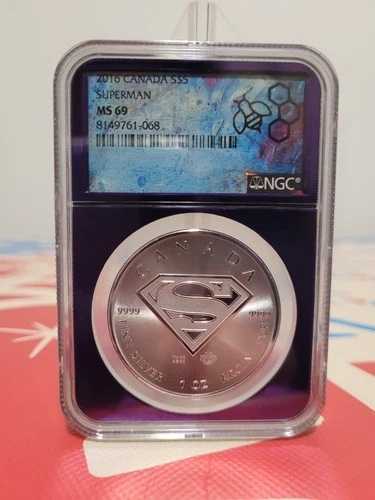 2016年 カナダ 5ドル スーパーマン エリザベス2世女王 NGC MS 69 1オンス銀貨