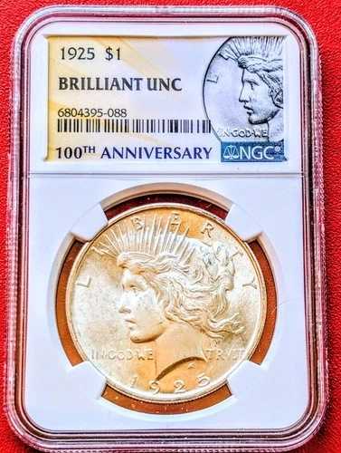 ピースダラー 1925年 NGC鑑定済み 未使用美品