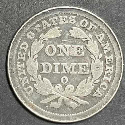 1850年Oミント シーテッド・リバティ・ダイム MOST OF LIBERTY 10セント 希少な古い銀貨 i366
