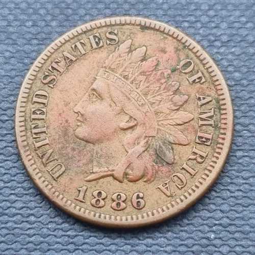 1886年 インディアンヘッドセント 1セント タイプ1 状態良好 XF 詳細 #51426