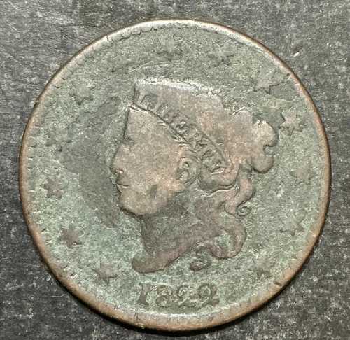 1822年 コロネットヘッド ラージセント 希少な古い植民地時代のコイン 素晴らしいコレクターズアイテム q248