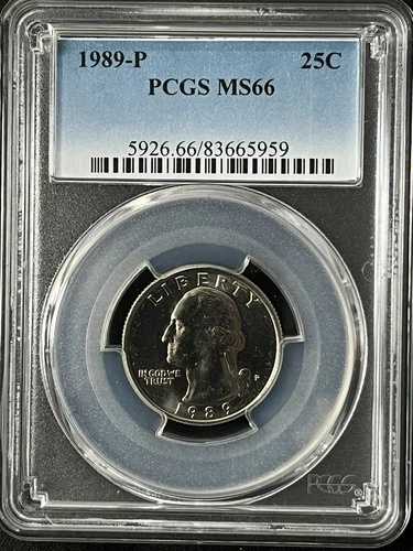 1989-P 25セント ワシントン クォータードル PCGS MS66 83665959