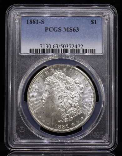 1881年Sミント モーガン銀貨 PCGS MS63