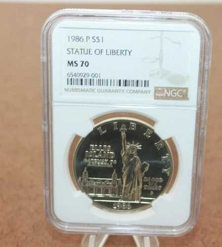 NGC 1986 P MS70 1ドル銀貨 自由の女神記念コイン [092WEJ]