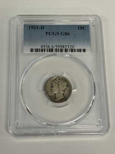 1921-D 10セント PCGS G06