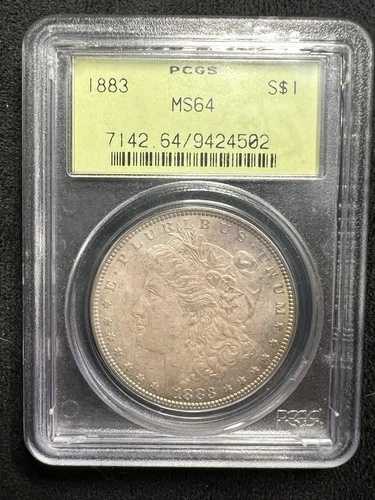 1883年 モーガン銀貨 $1 PCGS MS64 オールドグリーンホルダー 未使用品