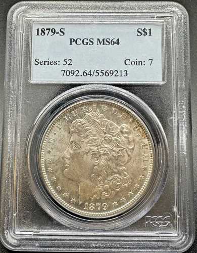 1879年Sミント モルガン銀貨 PCGS MS64 OGH ブルーラベル 11AH25