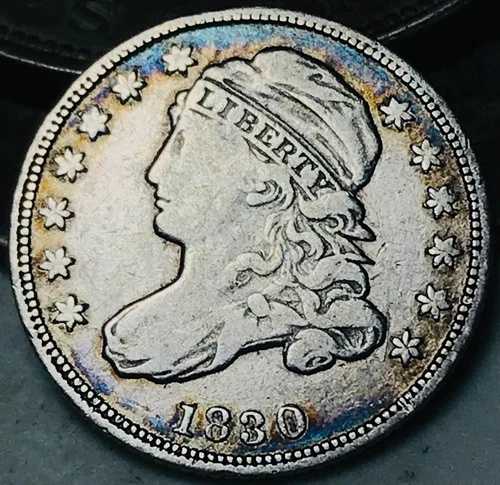 1830年 キャップドバストダイム 10セント 未鑑定 90%銀製 米国タイプコイン CC26188