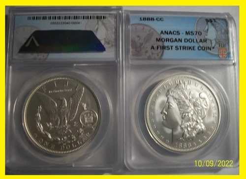 1888年 モーガンCC銀貨 ANACS MS 70 初版 カーソンシティ フィジー造幣局