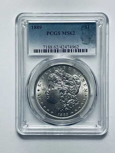 1889年モルガン銀貨 PCGS MS62 モルガンシルエットラベル