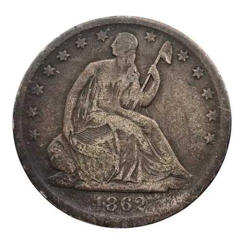 1862年Sミント リバティ座像銀貨ハーフダラー（米国）Vf（極美品）ダークトーン