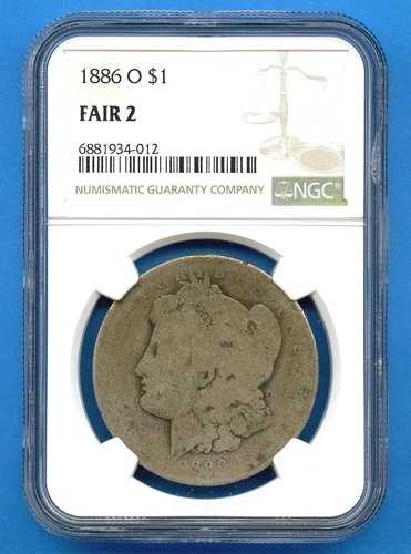 1886年 O NGC フェア2 モーガン銀貨 $1 米国造幣局 FR2 フェア-2 1886-O FA2 ローボール