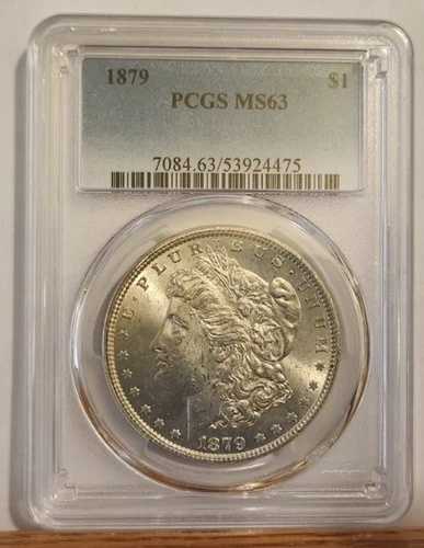 1879年 モーガン・ダラー MS 63 PCGS 銀貨 未流通 1ドル硬貨 素晴らしい光沢 #2