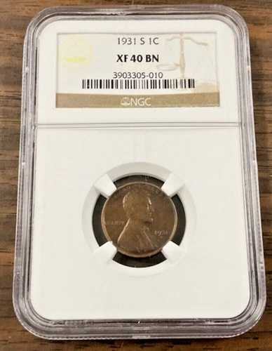 1931年Sミント リンカーンセント、NGC XF 40 BN。より良い日付。