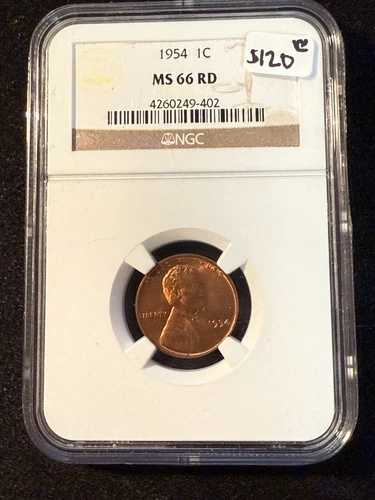 1954年 リンカーン ウィートセント NGC MS 66 RD