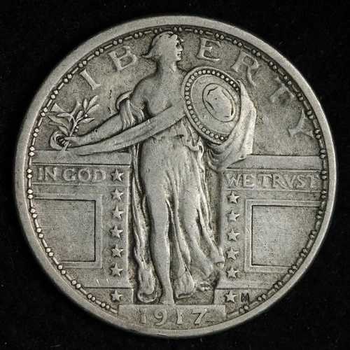 1917年 タイプ1 スタンディング・リバティ銀貨 極美品 E228 ULB