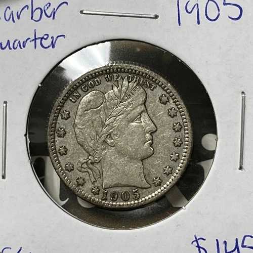 1905年 バーバー銀貨（極美品）米国コインコレクション